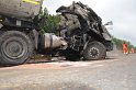 LKW umgestuerzt A 1 Rich Saarbruecken P238